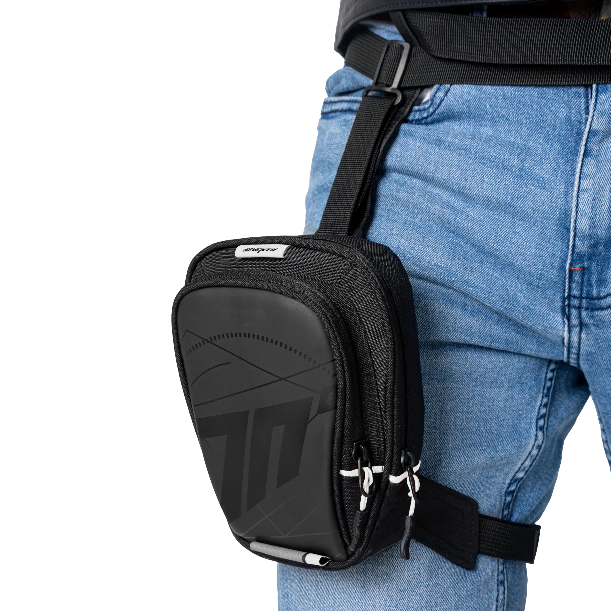 MOCHILA DE PIERNA SD-TL1 PARA MOTO NEGRA/BLANCA