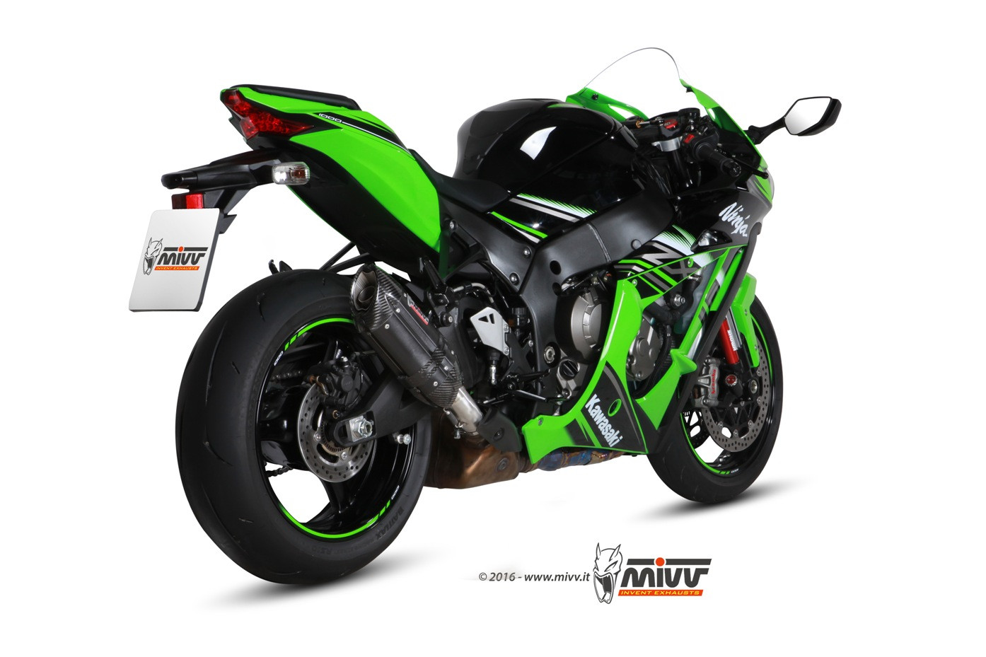 Mivv Slip-On Suono Black con tapa carbono Kawasaki ZX-10 R / RR / SE 2016-25