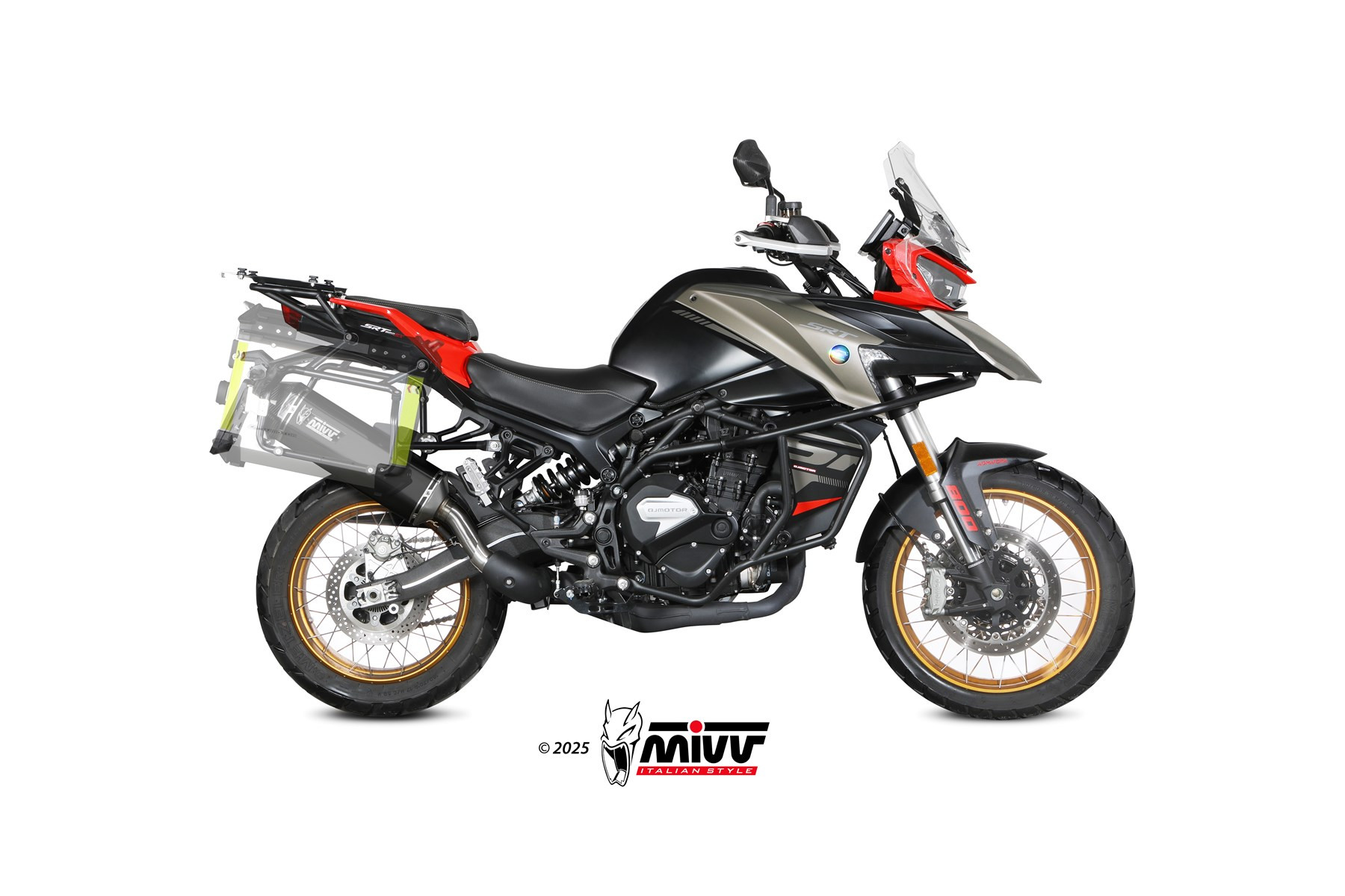 Mivv Slip-On Oval black con tapa carbono QJ Motor SRT 700 / X 2024