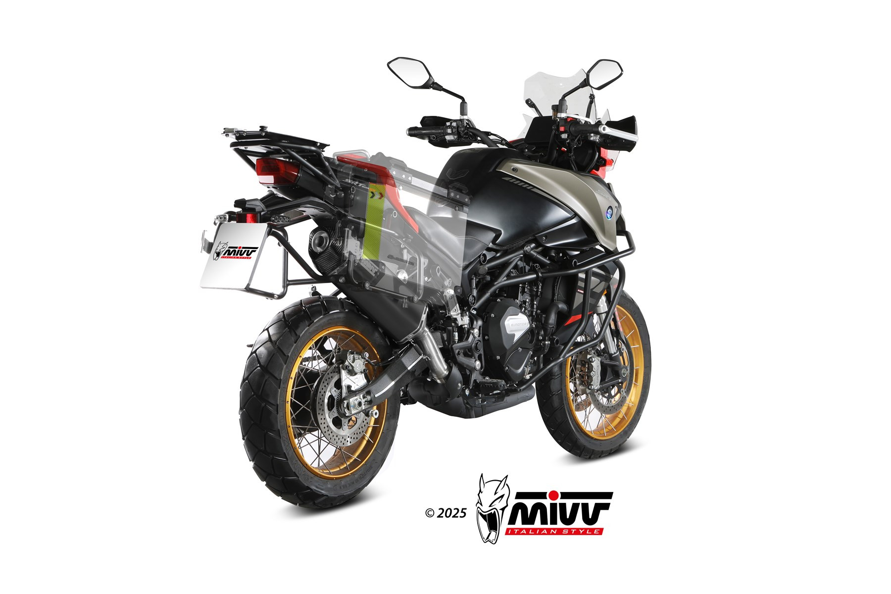 Mivv Slip-On Oval black con tapa carbono QJ Motor SRT 700 / X 2024