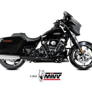 Mivv 2 Slip-On HR-1 Acero Pulido con Tapa de Al. Harley Davidson Road Glide / King / Street 2017-26