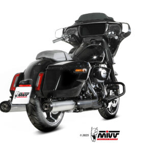Mivv 2 Slip-On HR-1 Acero Pulido con Tapa de Al. Harley Davidson Road Glide / King / Street 2017-26