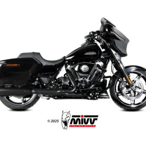 Mivv 2 Slip-On HR-1 Black con Tapa de Aluminio Harley Davidson Road Glide / King / Street 2017-26