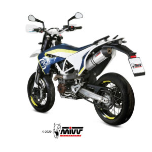 Mivv Slip-On Oval titan con tapa carbono Husqvarna 701 Enduro / Supermoto 2017-20