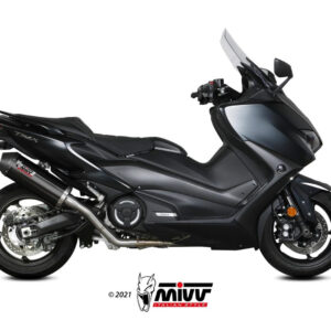 Mivv Full system 2x1 Oval black con tapa carbono Yamaha T-MAX 530 2017-19 / T-MAX 560 2020-21