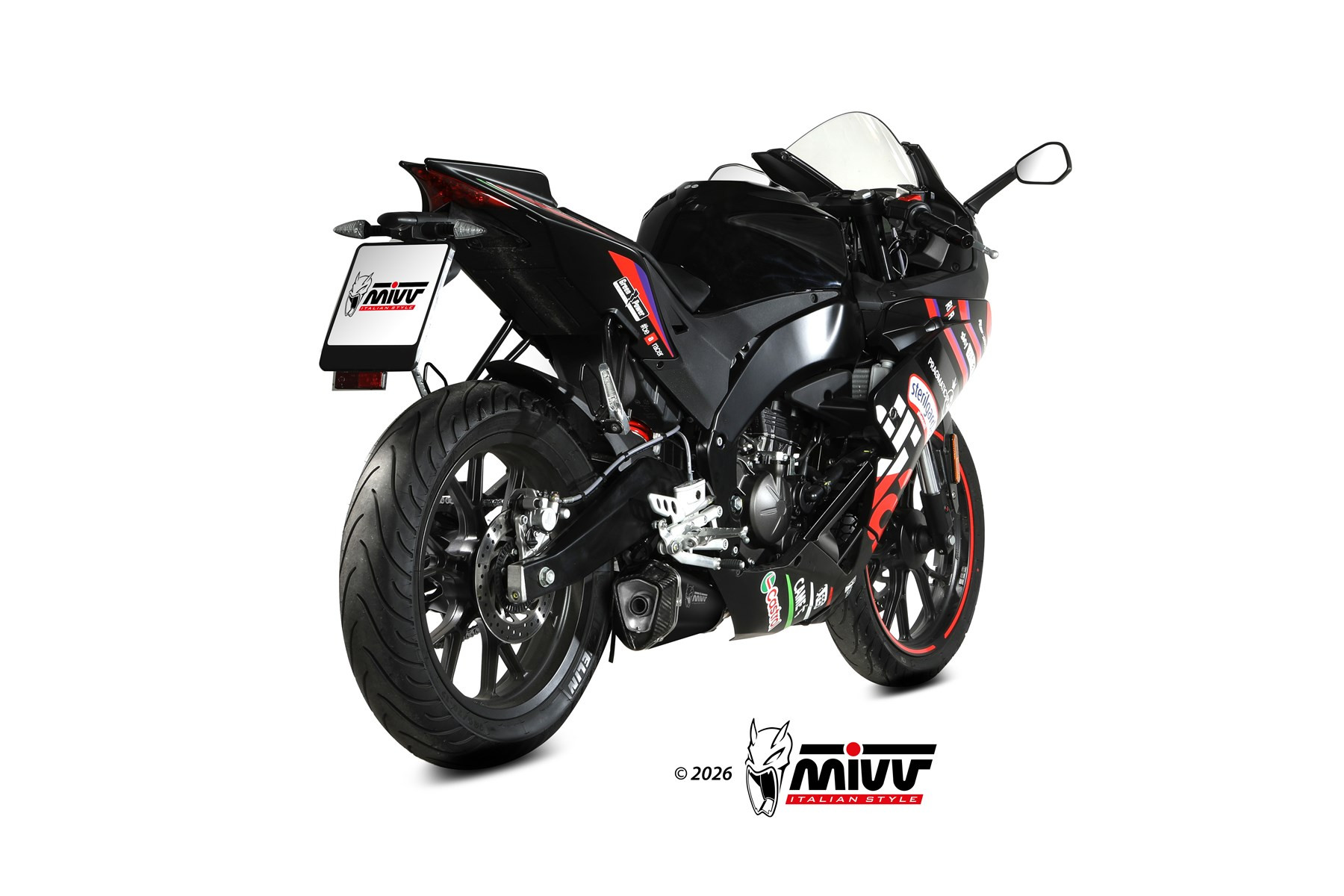 Mivv Full System 1x1 DELTA RACE BLACK APRILIA RS 125 / TUONO 125 2025-
