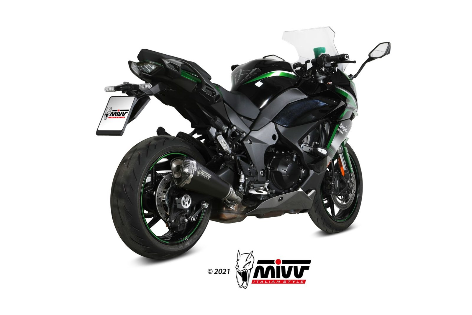 Mivv Slip-On Delta Race Black Kawasaki Ninja 1000 SX / Tourer 2020-25