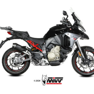 Mivv Slip-On 2x1 OVAL BLACK con Tapa de Carbono Ducati Multistrada V4 / V4S 2025-26