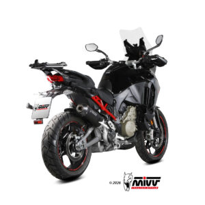 Mivv Slip-On 2x1 OVAL BLACK con Tapa de Carbono Ducati Multistrada V4 / V4S 2025-26