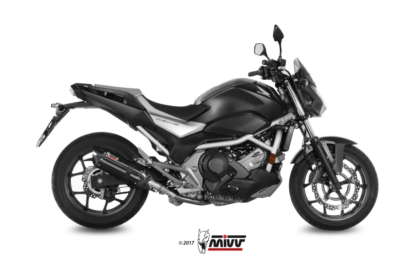 Mivv Slip-On Suono black con tapa carbono Honda Integra 750 2016-20 / NC 750 S / X 2016-22