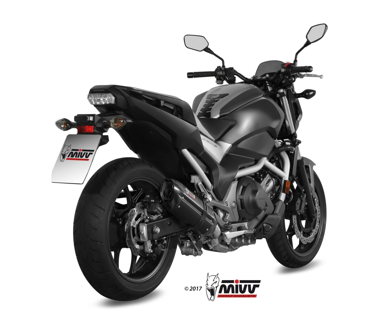 Mivv Slip-On Suono black con tapa carbono Honda Integra 750 2016-20 / NC 750 S / X 2016-22