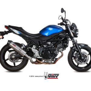 Mivv Slip-On Oval Titan con tapa carbono Suzuki SV 650 / X 2016-25