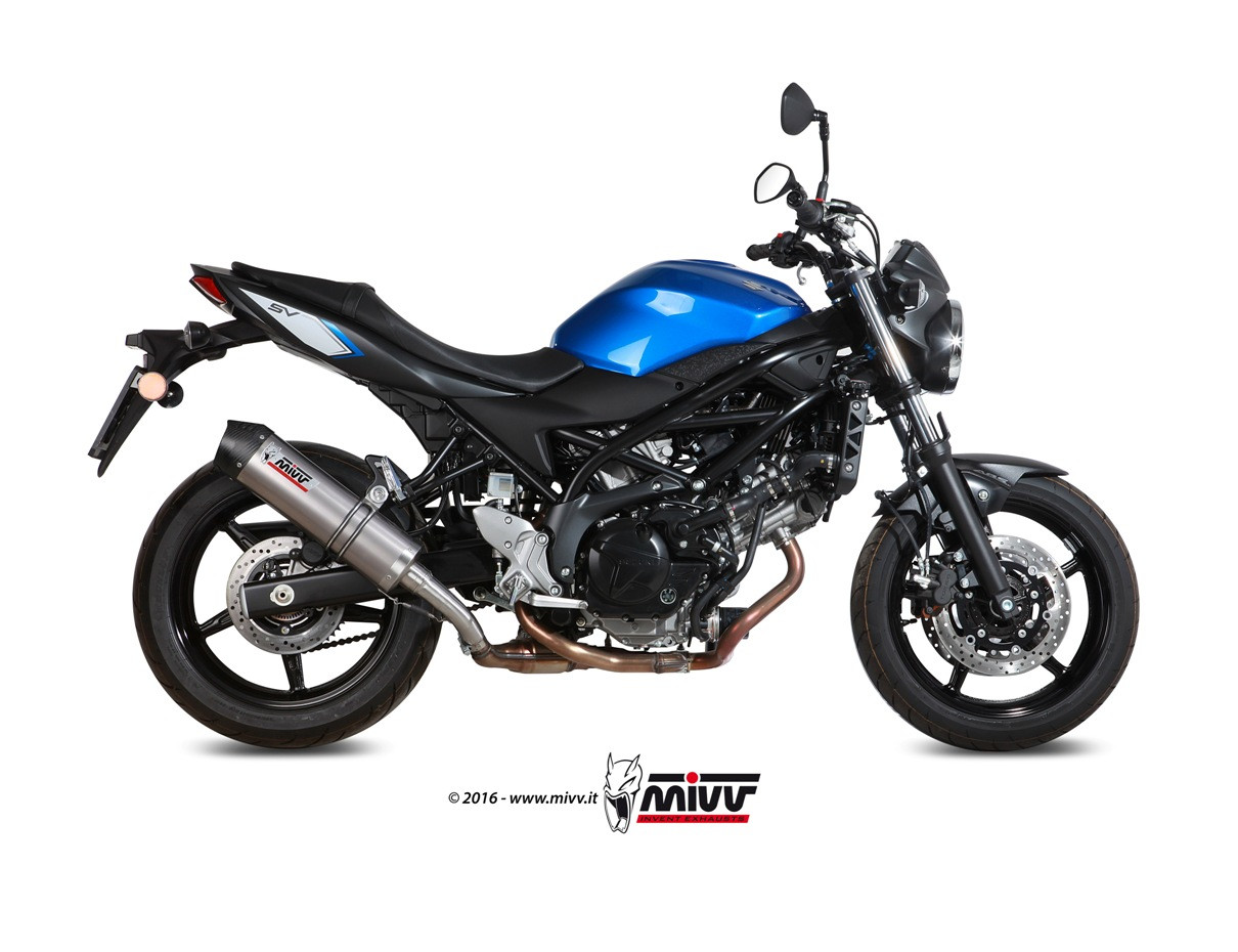Mivv Slip-On Oval Titan con tapa carbono Suzuki SV 650 / X 2016-25