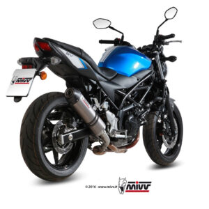 Mivv Slip-On Oval Titan con tapa carbono Suzuki SV 650 / X 2016-25