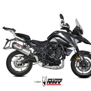Mivv Slip-On Oval Black con tapa carbono Benelli TRK 702 / X 2023-25