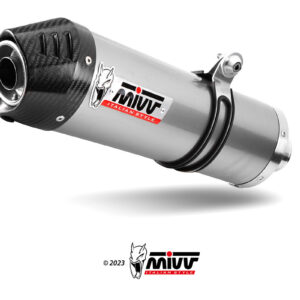 Mivv Slip-On Oval St. Steel con tapa carbono Benelli TRK 702 / X 2023-25