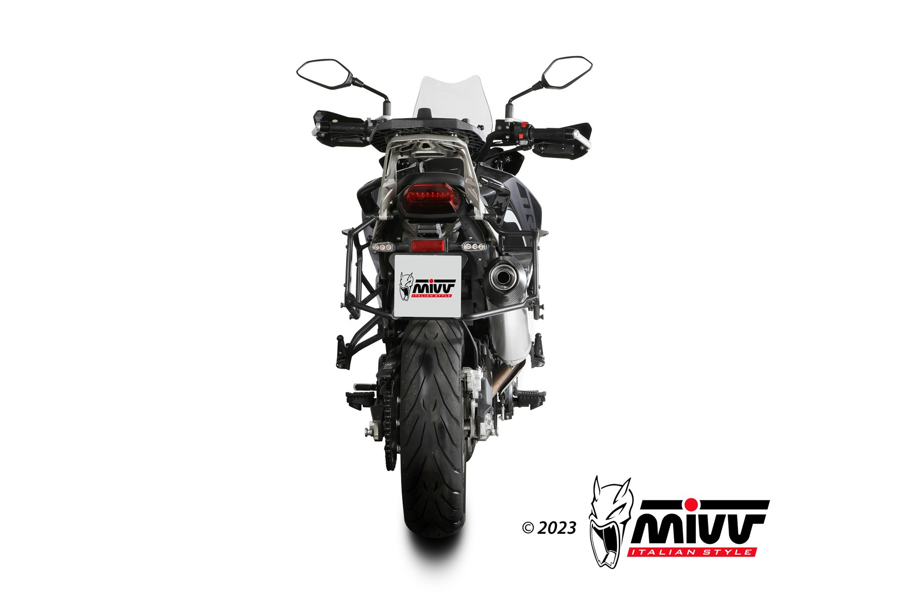 Mivv Slip-On Oval Black con tapa carbono Benelli TRK 702 / X 2023-25