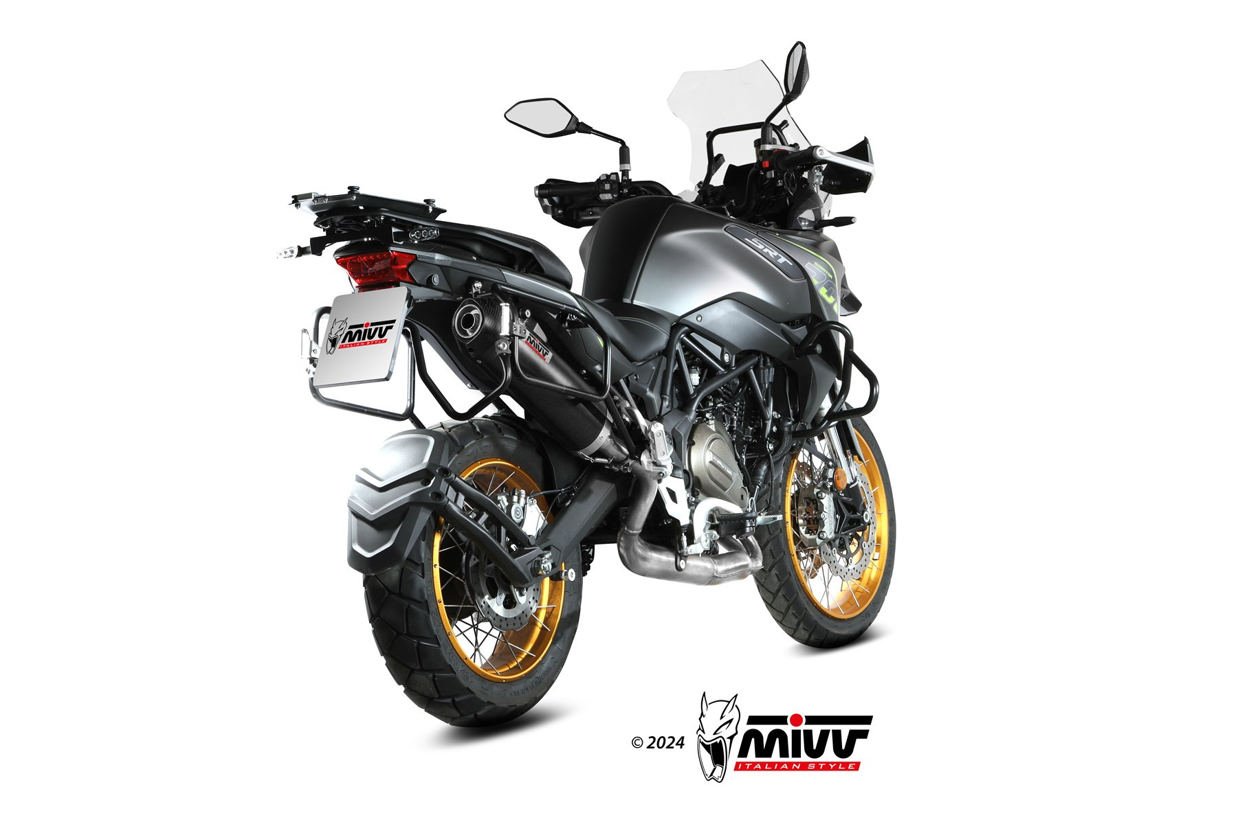 Mivv Slip-On Oval black con tapa carbono QJ Motor SRT 700 / X 2024