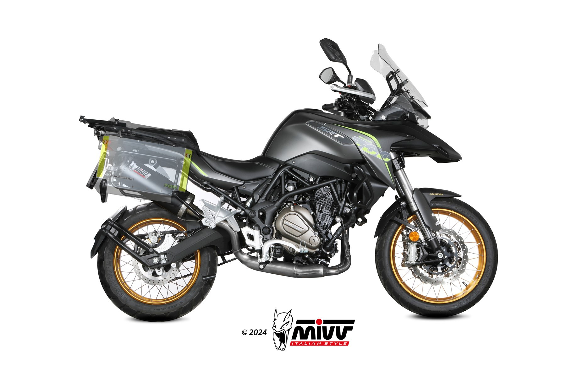 Mivv Slip-On Oval black con tapa carbono QJ Motor SRT 700 / X 2024