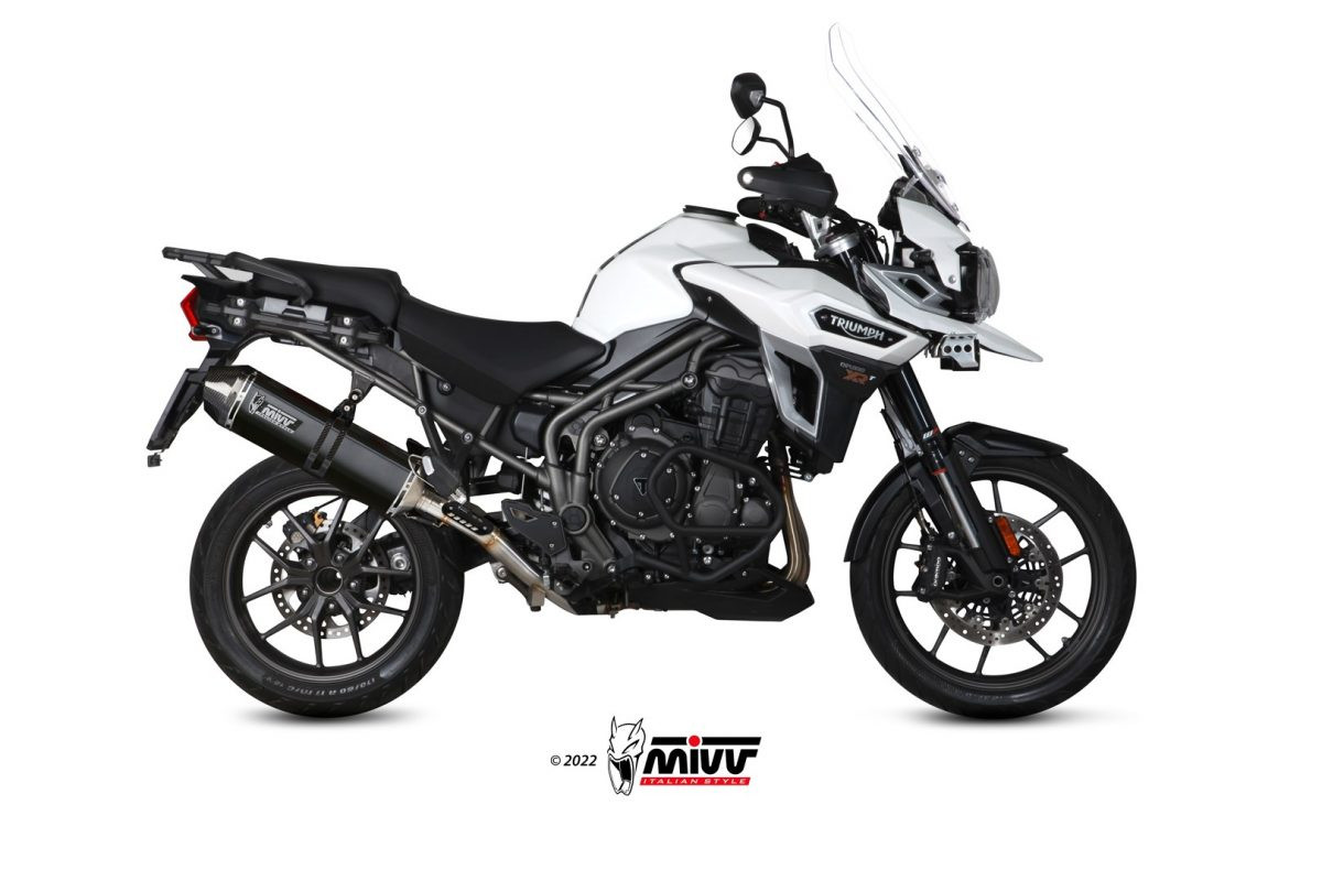 Mivv Slip-On Oval titan con tapa carbono Triumph Tiger 1050 Sport 2013-16