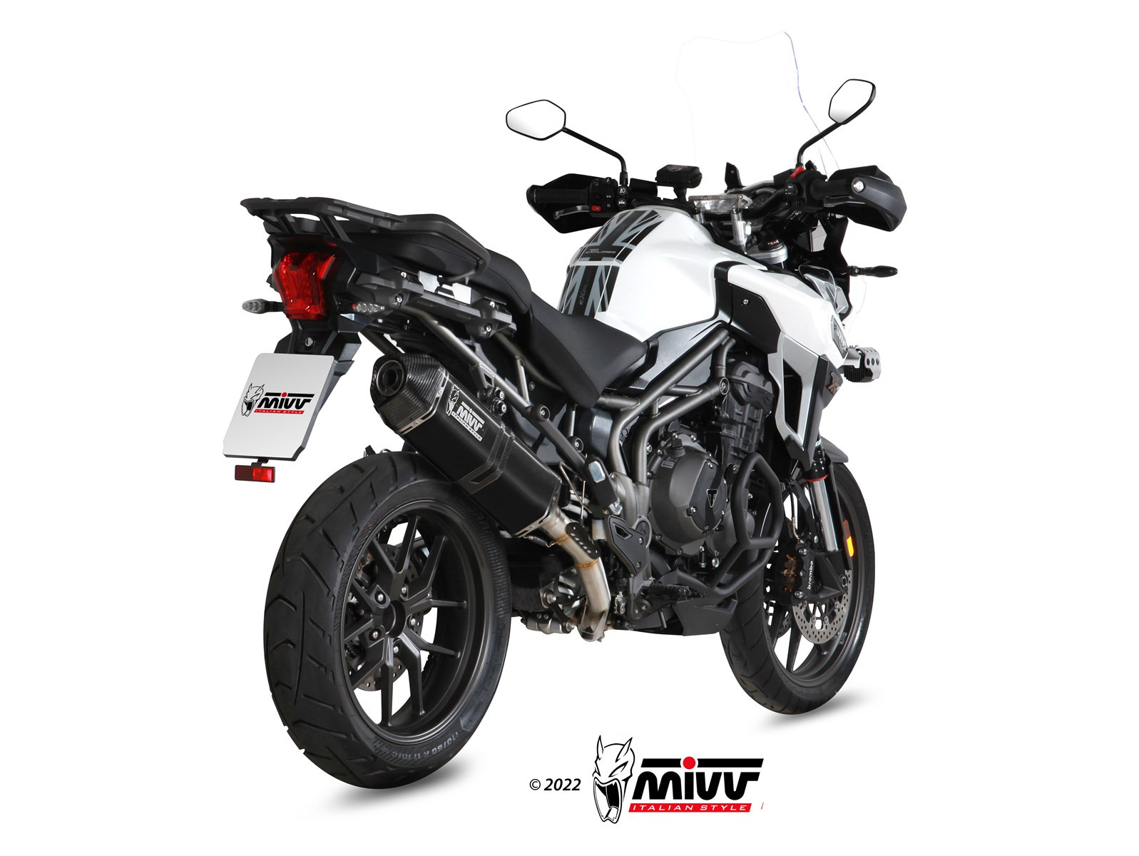 Mivv Slip-On Oval titan con tapa carbono Triumph Tiger 1050 Sport 2013-16
