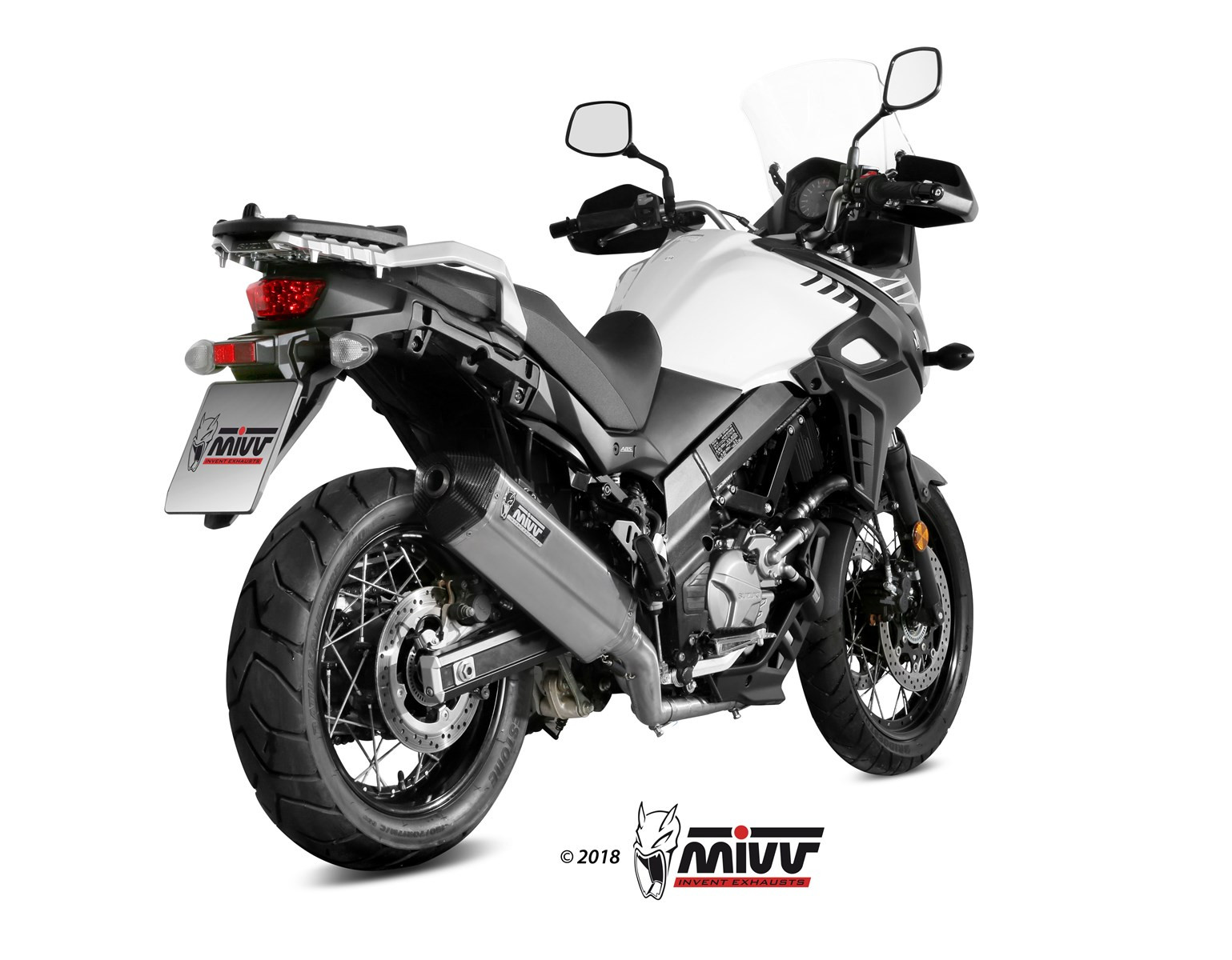 Mivv Slip-On Oval Titan con tapa carbono Suzuki SV 650 / X 2016-25