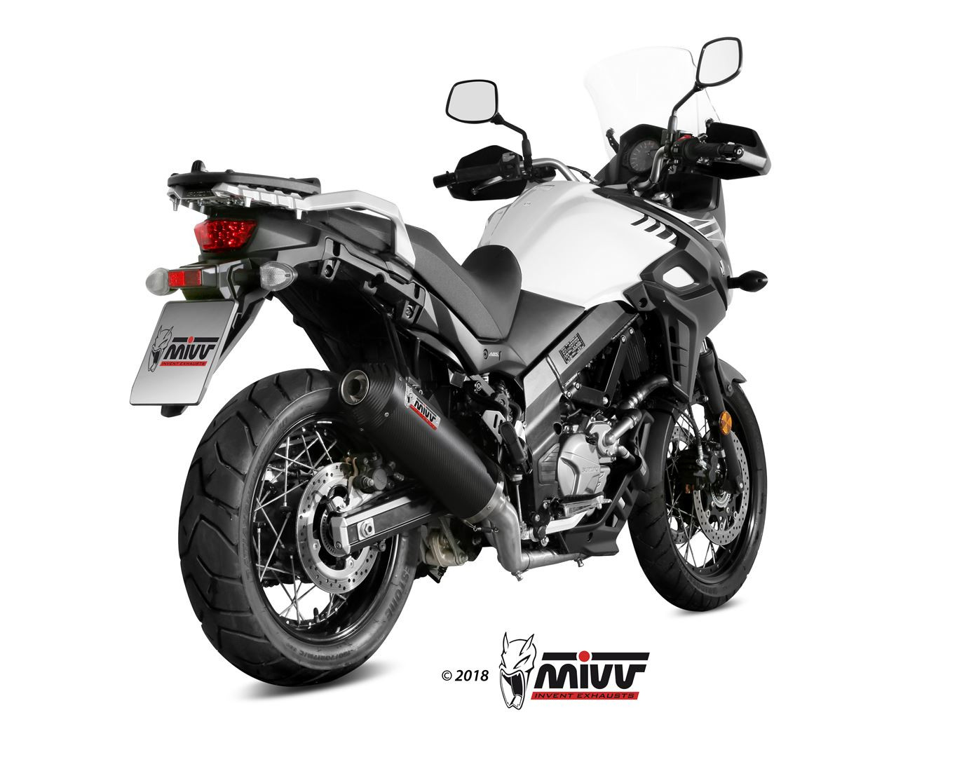 Mivv Full system 2x1 Oval carbono con tapa carbono Suzuki DL V-Strom 650 / XT 2017-25