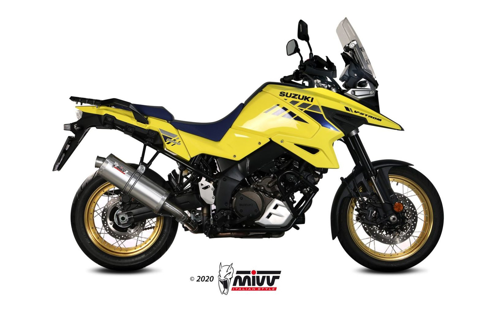 Mivv Slip-On Speed edge St. Steel con tapa carbono Suzuki DL V-Strom 1000 / V-Strom 1050 / XT