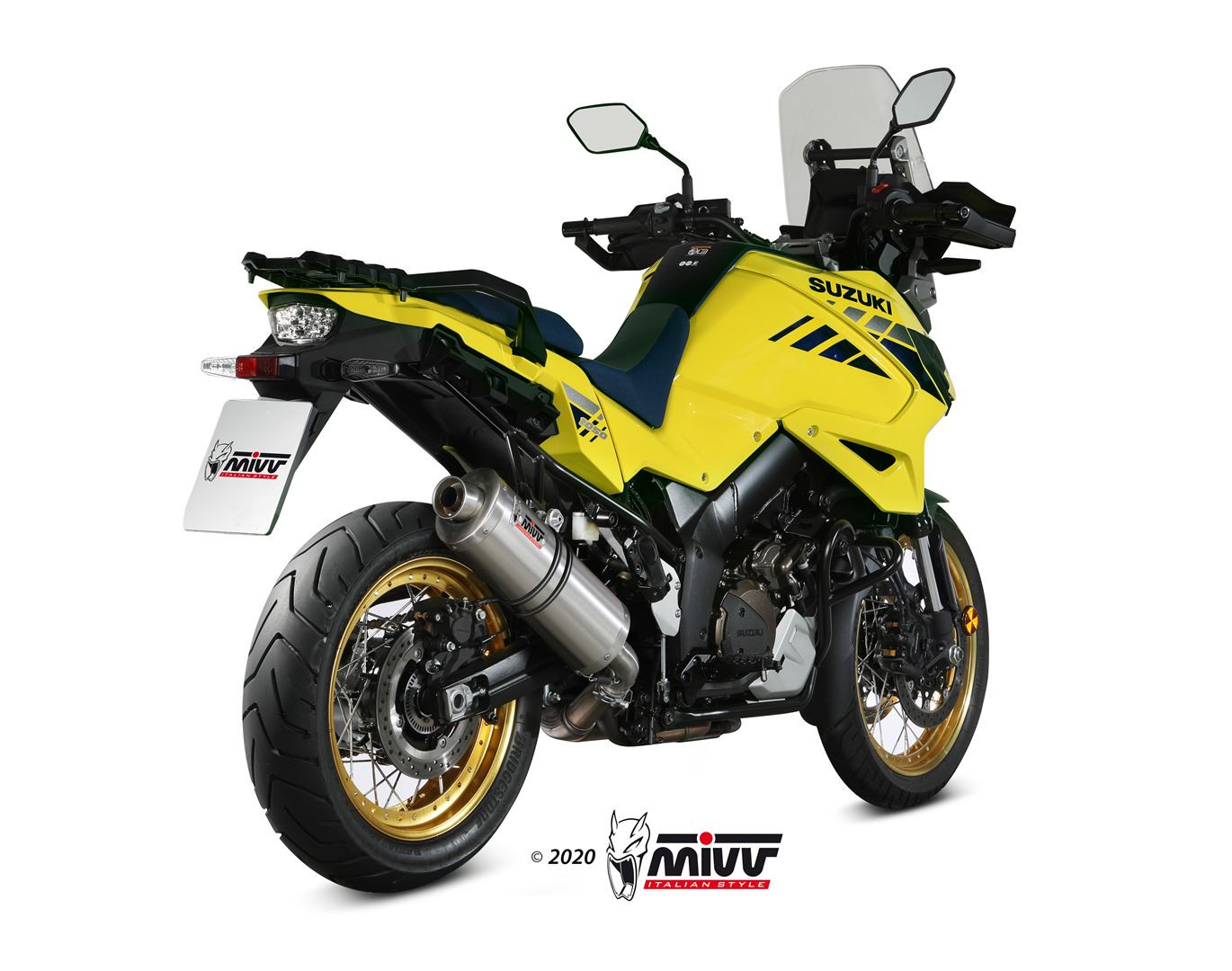 Mivv Slip-On Speed edge St. Steel con tapa carbono Suzuki DL V-Strom 1000 / V-Strom 1050 / XT