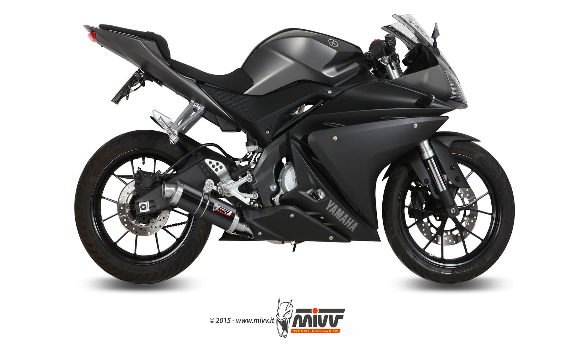 Mivv Full system 1x1 Suono black con tapa carbono Yamaha MT-125 2015-19 / YZF R125 2014-18