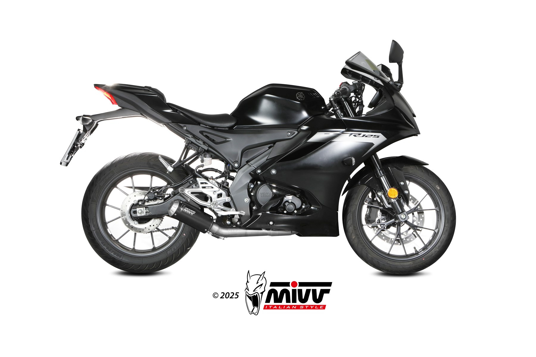 Mivv Full System 1x1 MK3 BLACK YAMAHA MT-125 / YZF R125 2025-