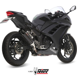 Mivv Slip-On GP black con tapa carbono Kawasaki Ninja 300 2013-16 / Z300 2015-16