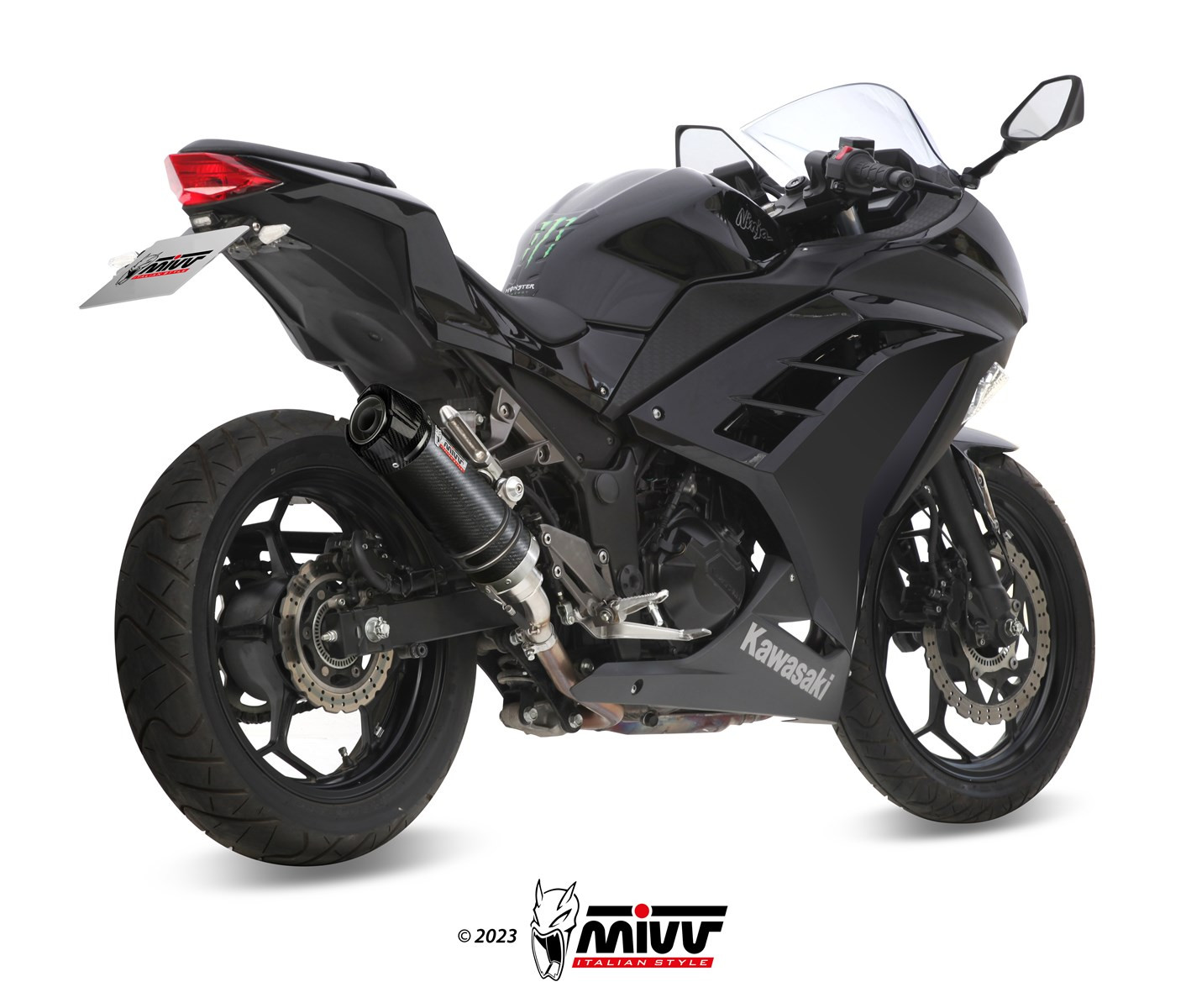 Mivv Slip-On GP carbon con tapa carbono Kawasaki Ninja 300 2013-16 / Z300 2015-16
