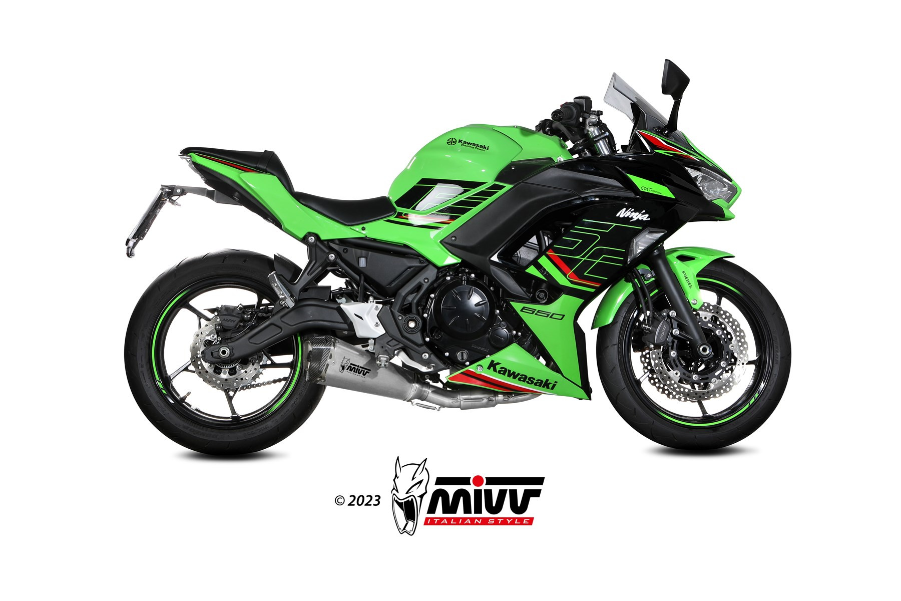 Mivv Full system 2x1 Delta Race Black Kawasaki Ninja 650 / Z650 2024-25 (2 sondas lambda)