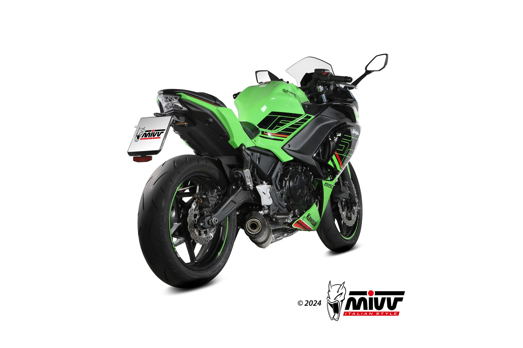 Mivv Full system 2x1 Oval Titanio con tapa carbono Kawasaki Ninja 650 / Z650 24-25 (2 sondas lambda)