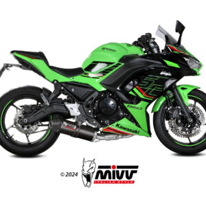 Mivv Full system 2x1 Oval carbono con tapa carbono Kawasaki Ninja 650 / Z650 24-25 (2 sondas lambda)