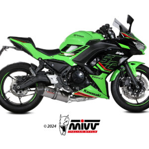Mivv Full System 2x1 OVAL TITANIUM con Tapa Carbono KAWASAKI NINJA 650 / Z650 24-25