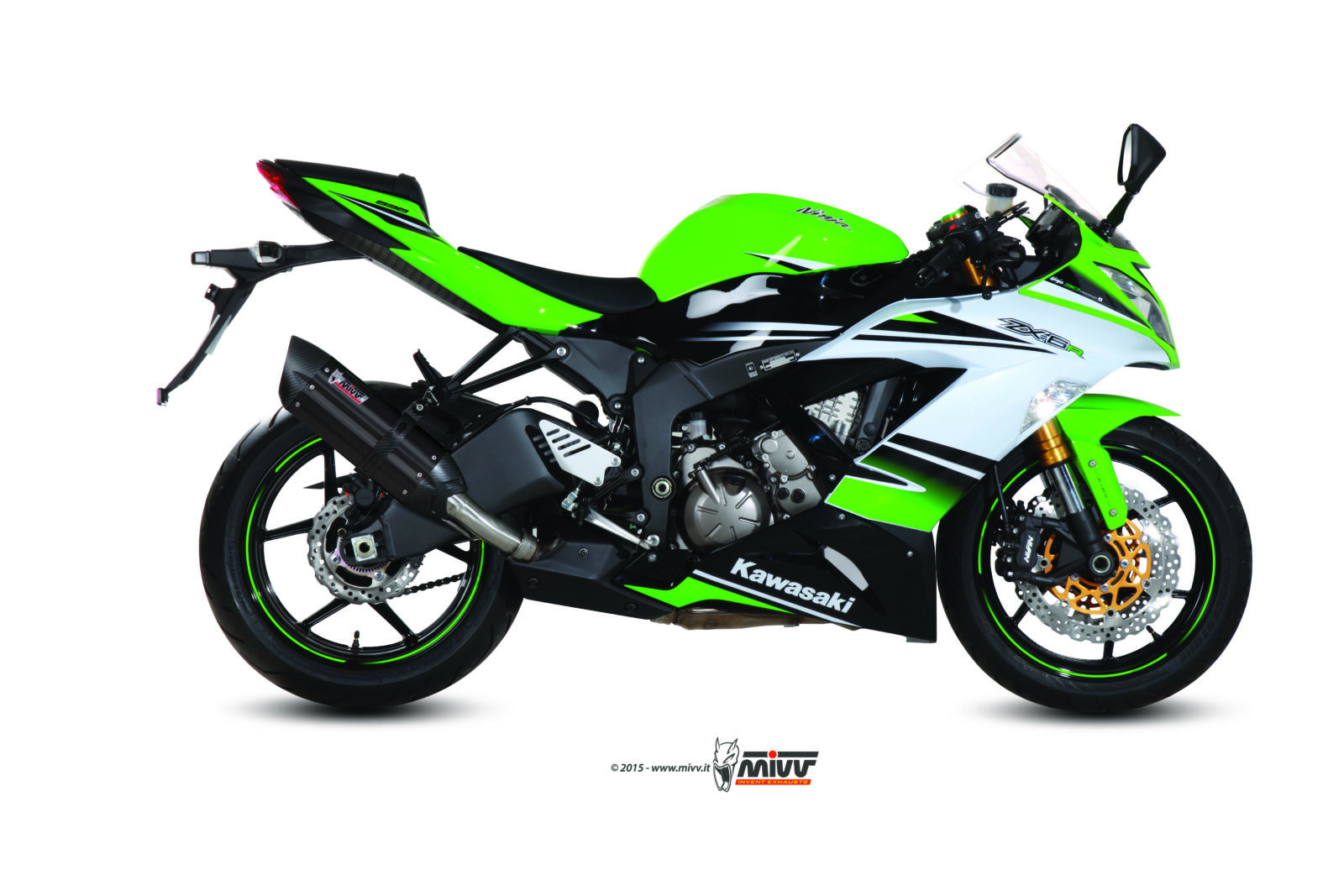 Mivv Slip-On Suono black con tapa carbono Kawasaki ZX-6 R 2009-16 / ZX-6 R 636 2013-16