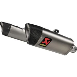 Akrapovic Silenciador doble de linea deslizable CON tapa de carbono de titanio