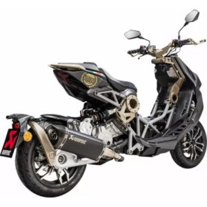 Akrapovic Silenciador de linea deslizable tapa de carbono de acero inoxidable negra