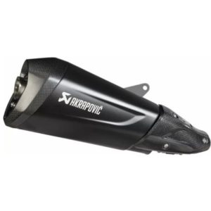 Akrapovic Silenciador de linea deslizable tapa de carbono de acero inoxidable negra