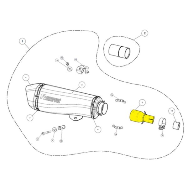 AKRAPOVIC TUBO DE CONEXION ACERO INOXIDABLE L-PI5SO1