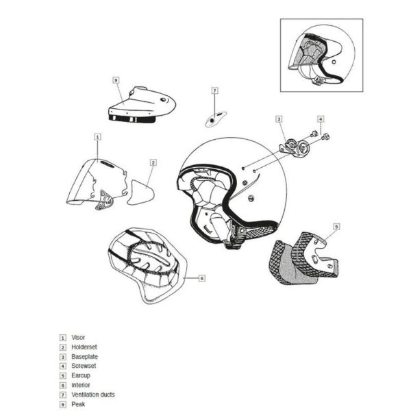 ARAI Open Face Helmet Cheekpad SZ-LIGHT Light 15mm