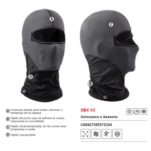 BALACLAVA SIXS 4 SEASONS DBX V2 CARBONO NEGRO