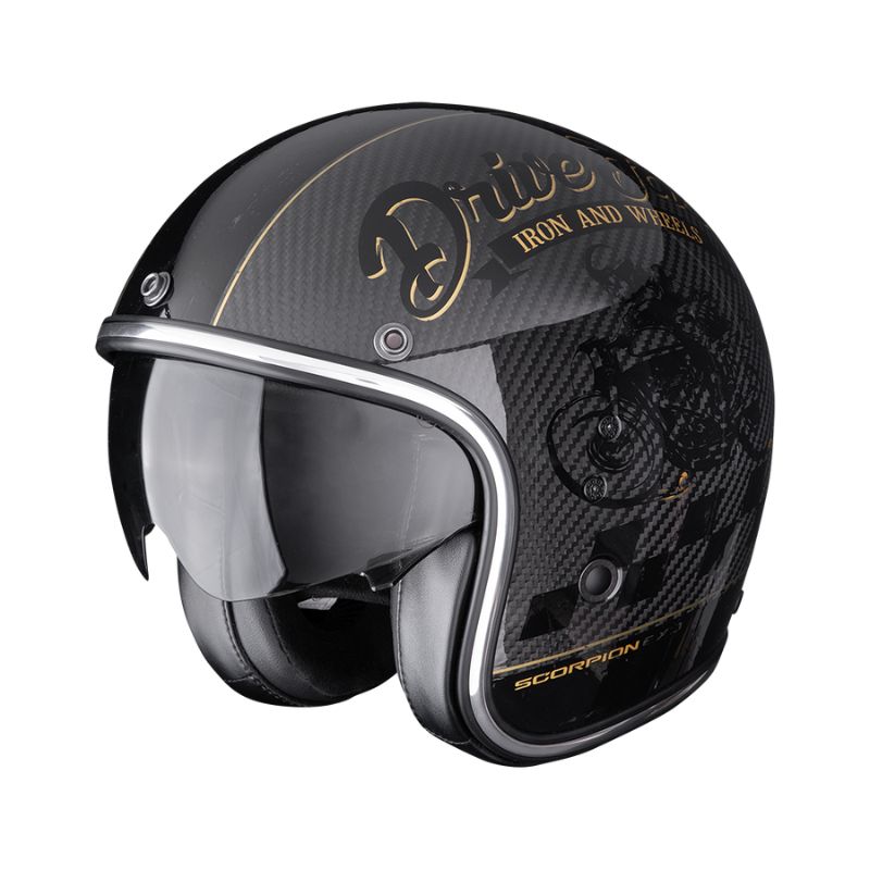 Casco Scorpion BELFAST EVO CARBON ZIPPY Black-Gold