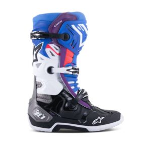 Botas Alpinestars TECH 10 SUPERVENTED BLACK ENAMEL BLUE PURPLE WHITE
