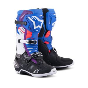 Botas Alpinestars TECH 10 SUPERVENTED BLACK ENAMEL BLUE PURPLE WHITE