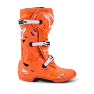 Botas Alpinestars TECH 10 SUPERVENTED ORANGE FLUO BLACK WHIT