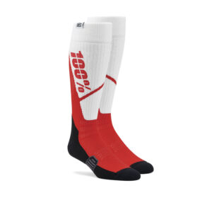 CALCETINES 100% TORQUE CONFORT MX BLANCO / ROJO