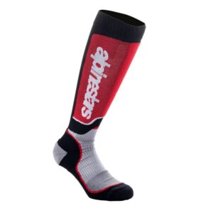 Calcetines Alpinestars MX PLUS BLACK RED LIGHT BLUE